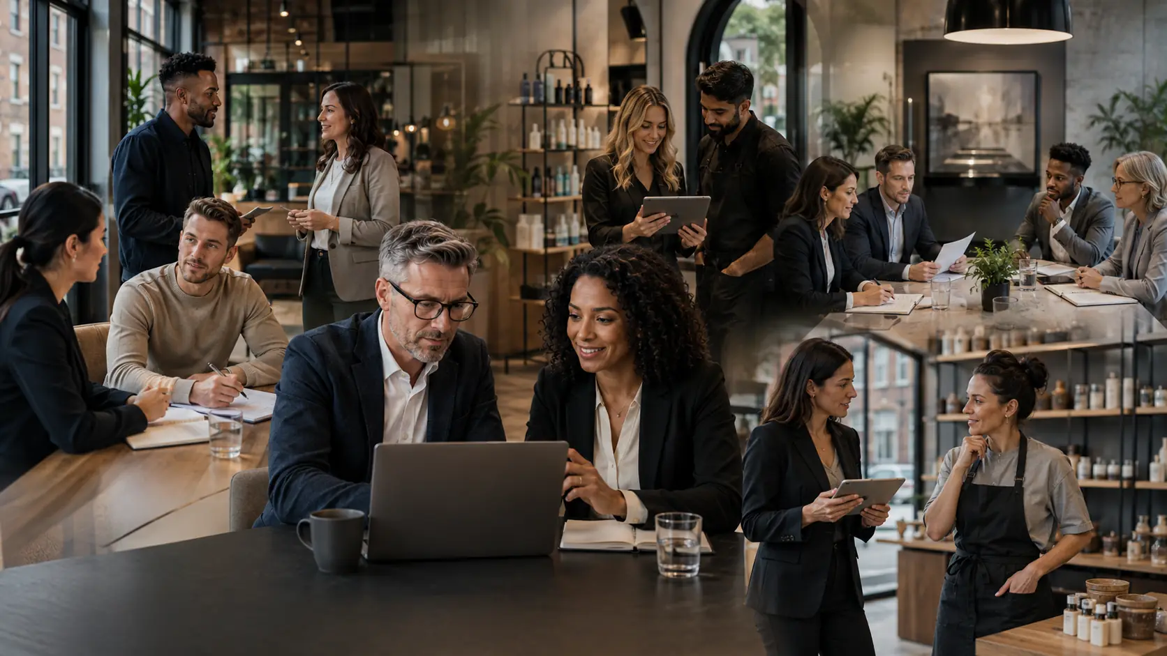 People working across commercial and operational roles